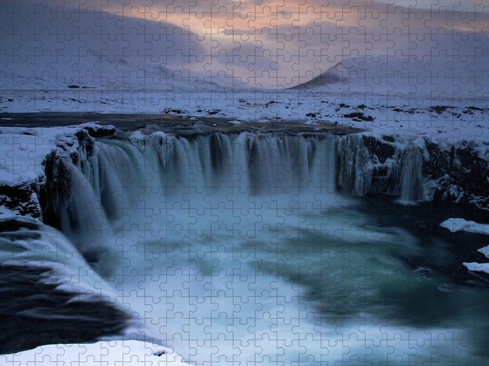 Godafoss Jigsaw Puzzle featuring the photograph North Of Eden - Godafoss Waterfall, Iceland by Earth And Spirit