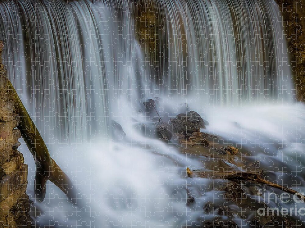Amis Mill Jigsaw Puzzle featuring the photograph Waterfalls at Amis Mill by Shelia Hunt