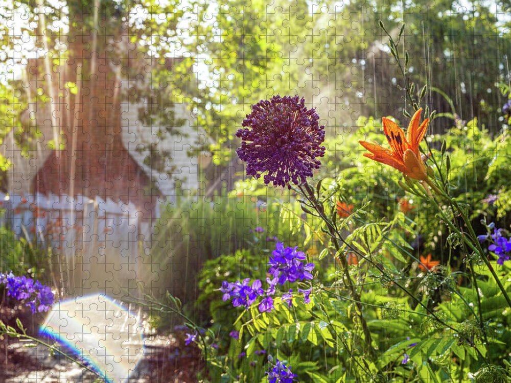 Colonial Williamsburg Jigsaw Puzzle featuring the photograph Watering the Garden by Rachel Morrison