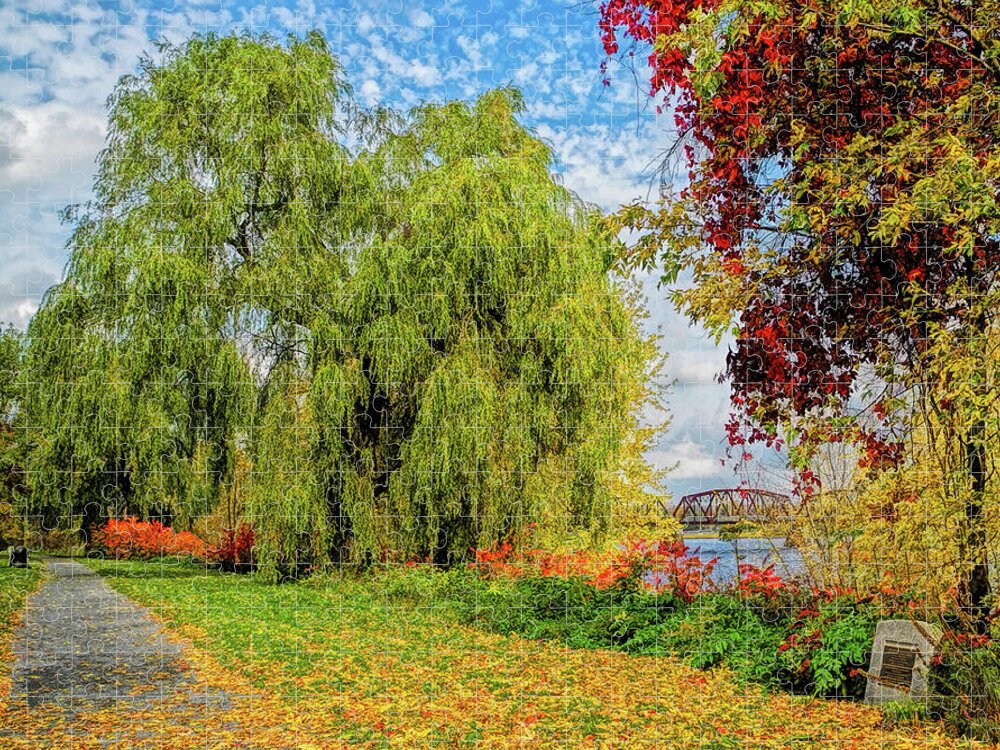 Autumn Jigsaw Puzzle featuring the photograph Waterloo's Coat of Many Colours by Carol Randall