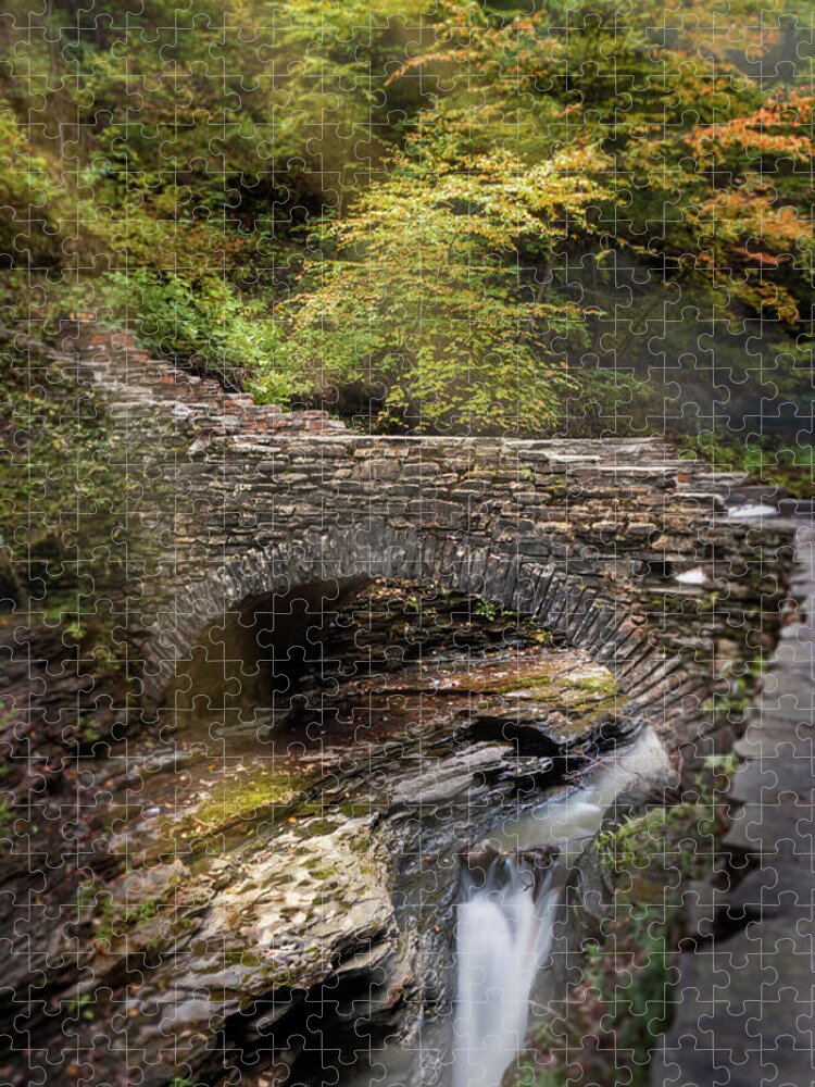 Watkins Jigsaw Puzzle featuring the photograph Watkins Glen Bridge by Amanda Jones