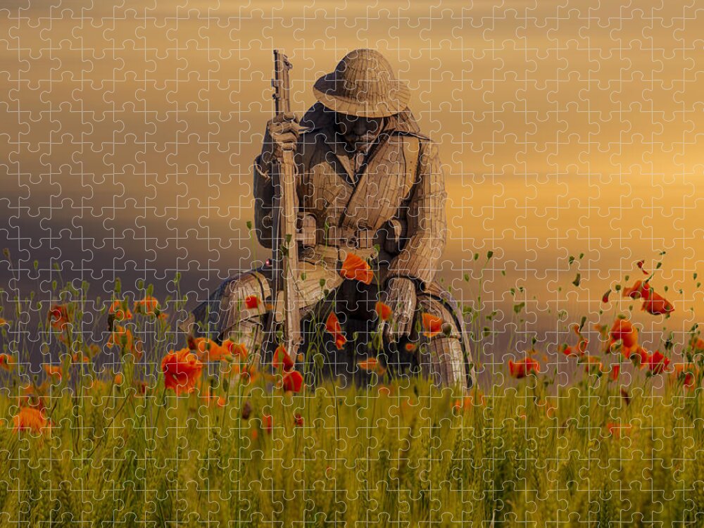Tommy Remembers Jigsaw Puzzle featuring the mixed media We Will Remember Them by Smart Aviation