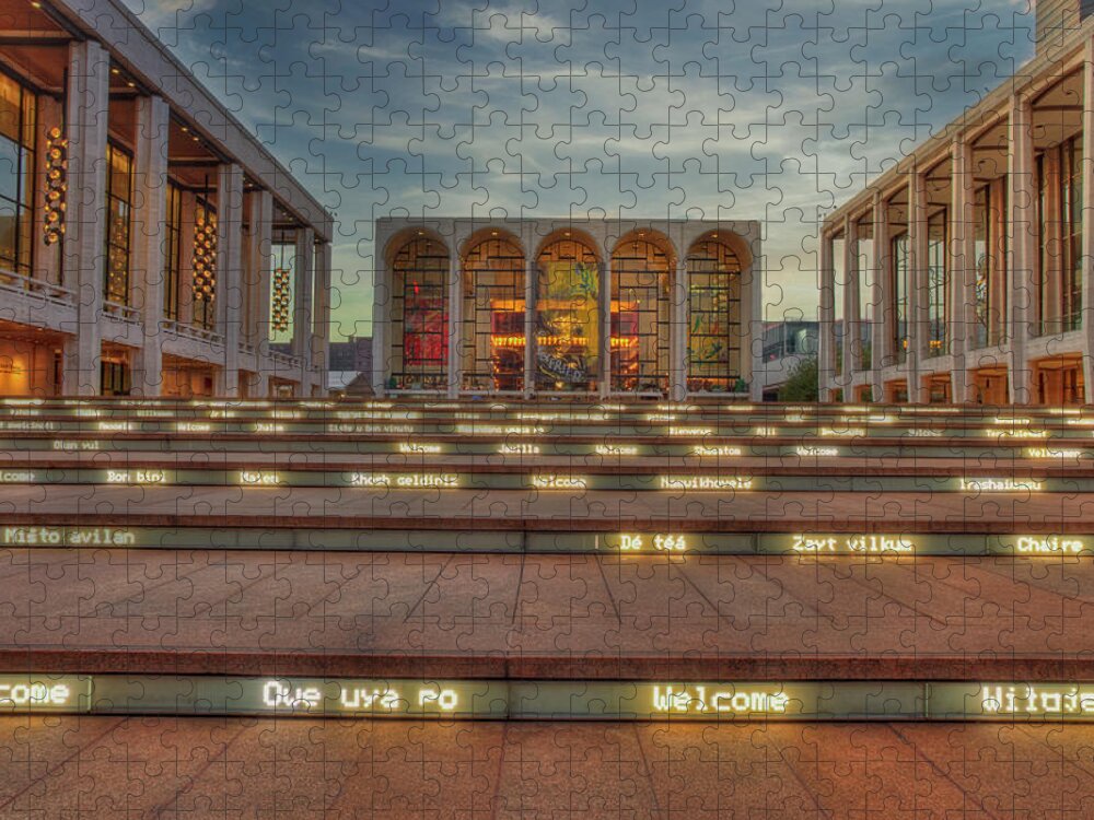 Lincoln Center Jigsaw Puzzle featuring the photograph Welcome To Lincoln Center by Susan Candelario