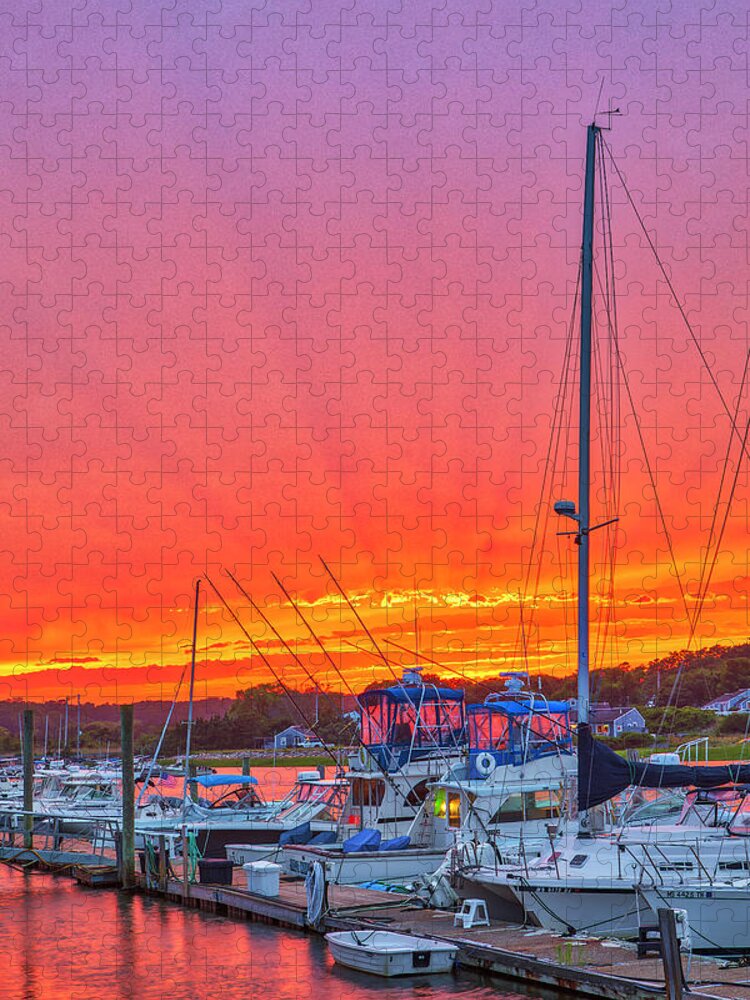 Wellfleet Marina Jigsaw Puzzle featuring the photograph Outer Cape Cod Wellfleet Harbor and Marina by Juergen Roth