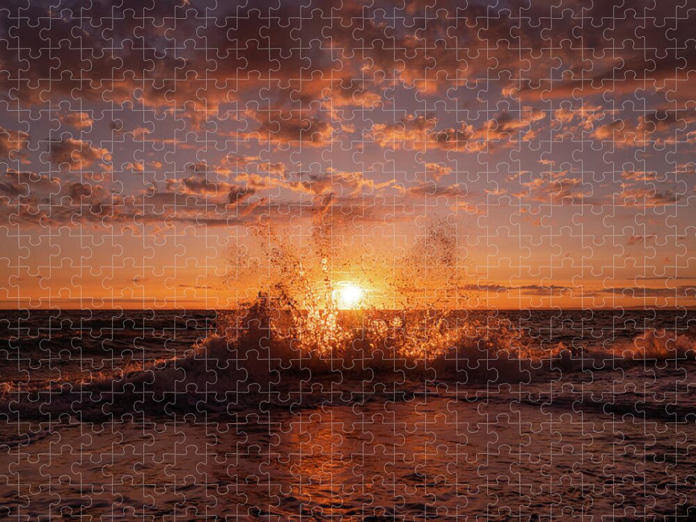 Sunset Jigsaw Puzzle featuring the photograph West Beach Sunset 1 by Gary Skiff