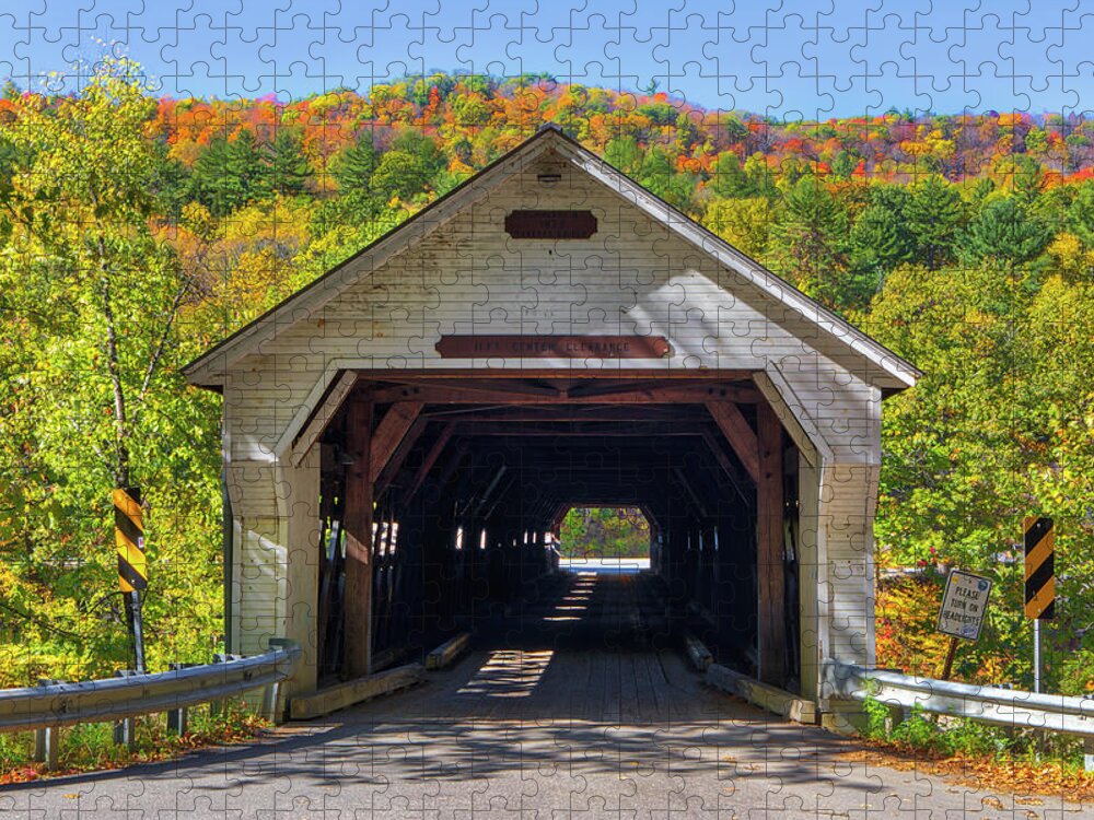 Dummerston Covered Bridge Jigsaw Puzzle featuring the photograph West Dummerston Covered Bridge by Juergen Roth