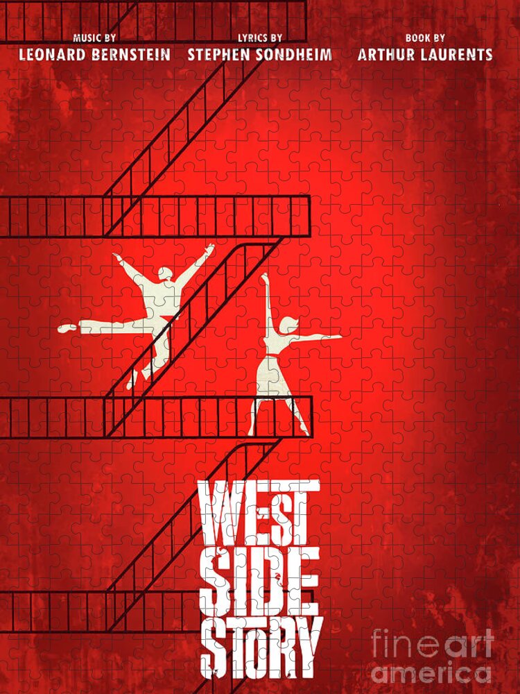 Musical Poster Jigsaw Puzzle featuring the digital art West Side Story Musical by Bo Kev
