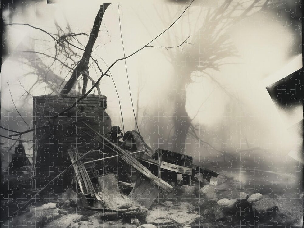  Jigsaw Puzzle featuring the digital art What the Storm Left Behind by Yo Pedro