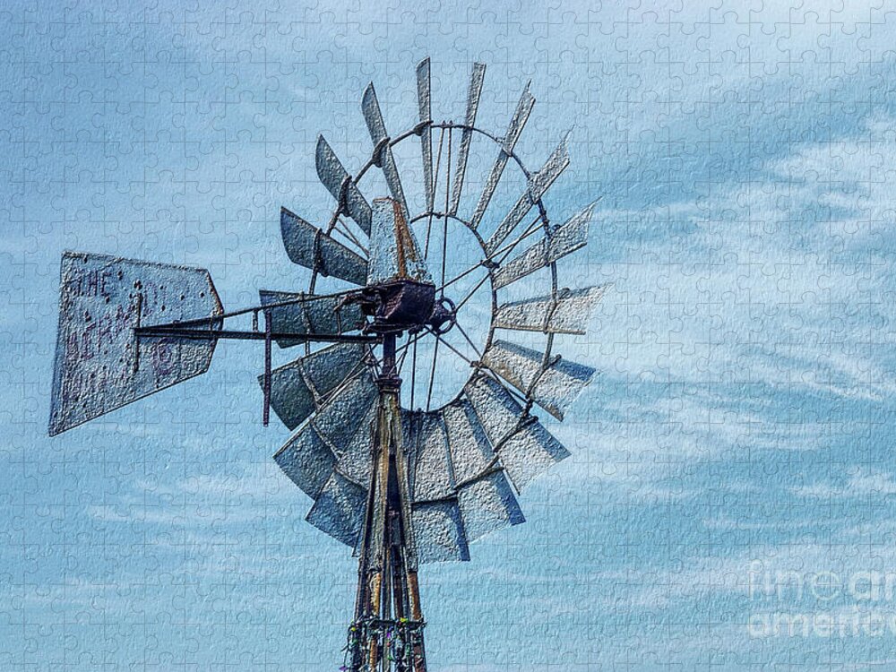 Windmill Jigsaw Puzzle featuring the photograph Wheel Of A Windmill by Jennifer White