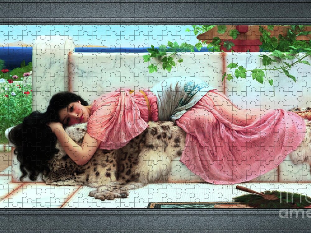 Young Girl Jigsaw Puzzle featuring the painting When The Heart Is Young by John William Godward Old Masters ClassicalArt Reproduction by Xzendor7