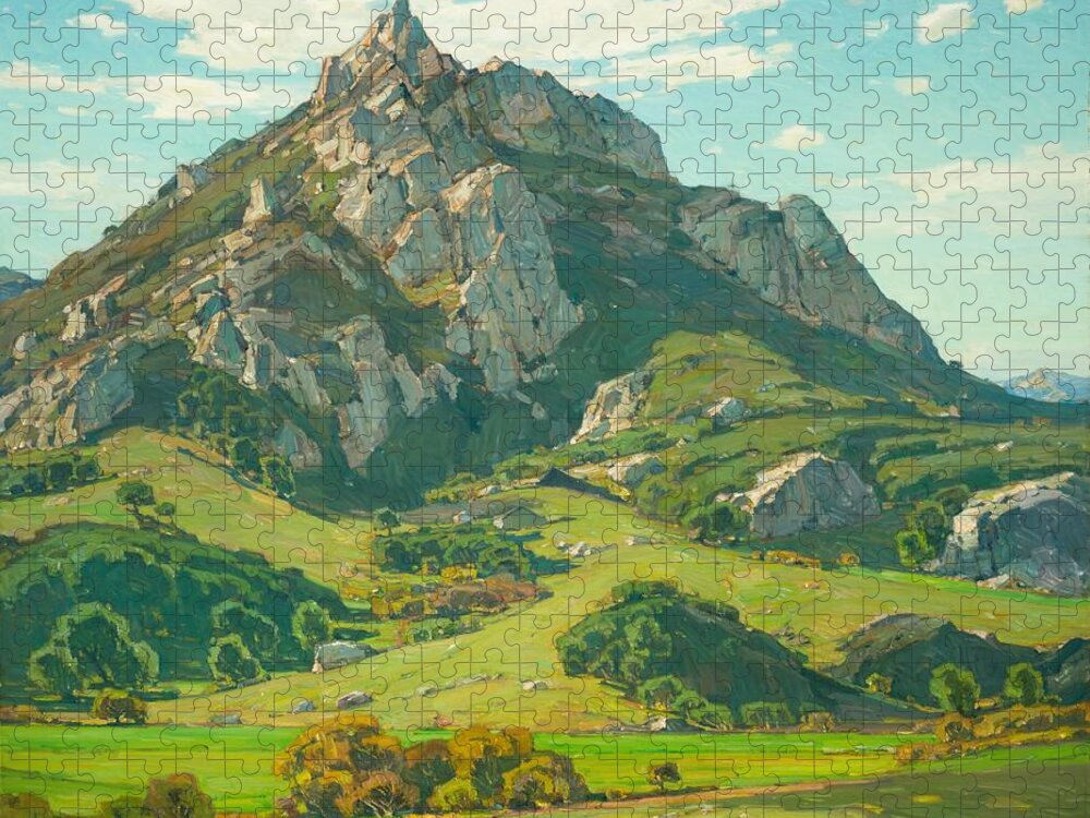  Jigsaw Puzzle featuring the painting Where Natures God Hath Wrought William Wendt art by William Wendt American
