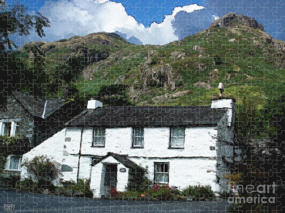 Langdale Jigsaw Puzzle featuring the photograph White Cottage by Brian Watt