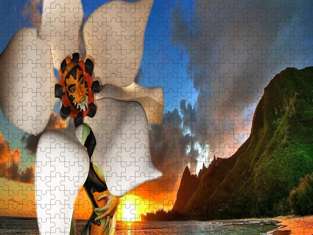 White Crocus Jigsaw Puzzle featuring the digital art White Crocus by Williem McWhorter
