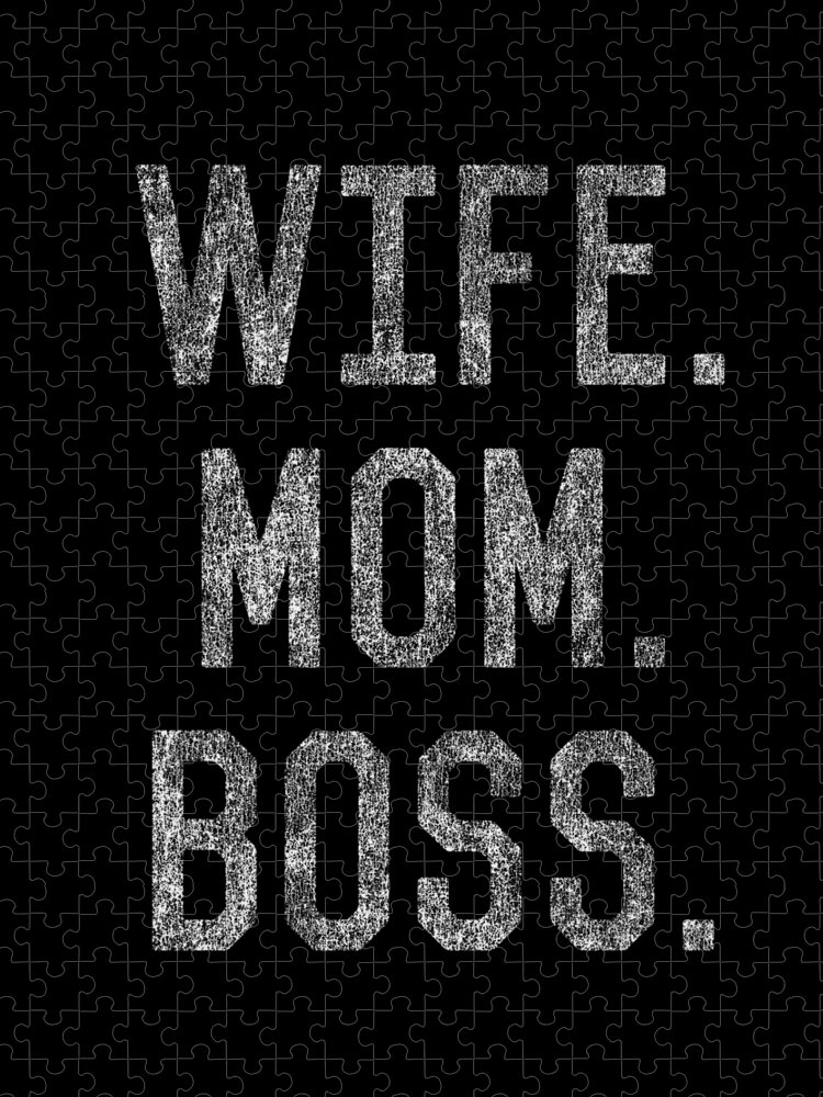 Gifts For Mom Jigsaw Puzzle featuring the digital art Wife Mom Boss Funny Mothers Day by Flippin Sweet Gear