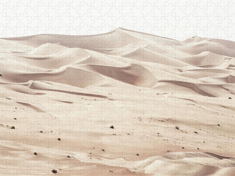 Uae Jigsaw Puzzle featuring the photograph Wild Sand Dunes - Desert Linen by Philippe HUGONNARD