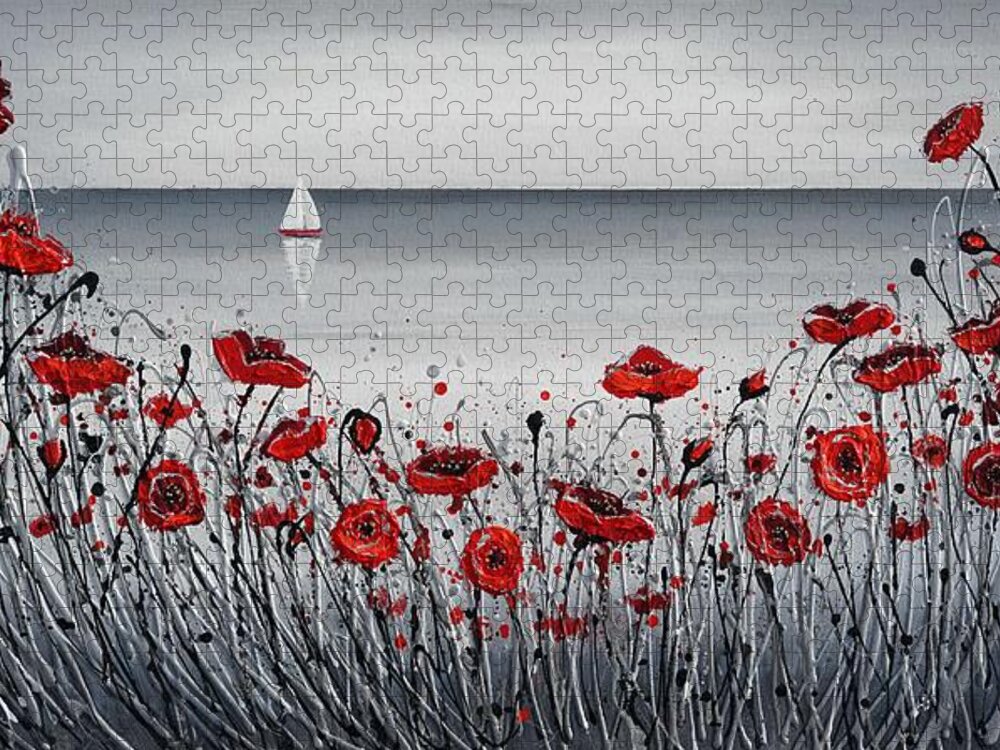 Redpoppies Jigsaw Puzzle featuring the painting Wild Wanderlust Days by Amanda Dagg