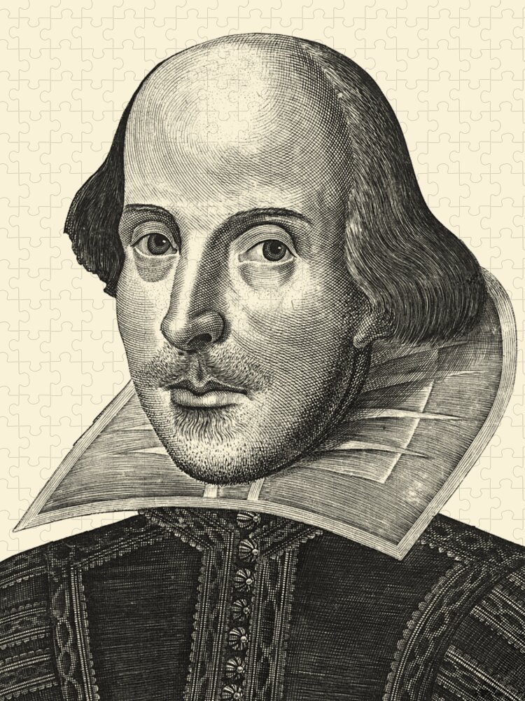 Shakespeare Jigsaw Puzzle featuring the digital art William Shakespreare by Madame Memento