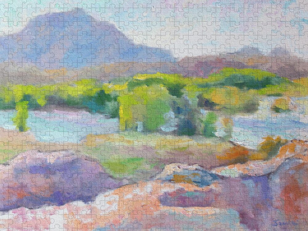Landscape Jigsaw Puzzle featuring the painting Willow Spring by Srishti Wilhelm