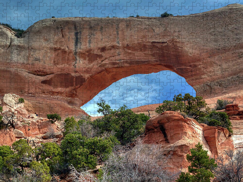 Wilson Arch Jigsaw Puzzle featuring the photograph Wilson Arch Utah 2 of 2, viewed looking east by Peter Herman