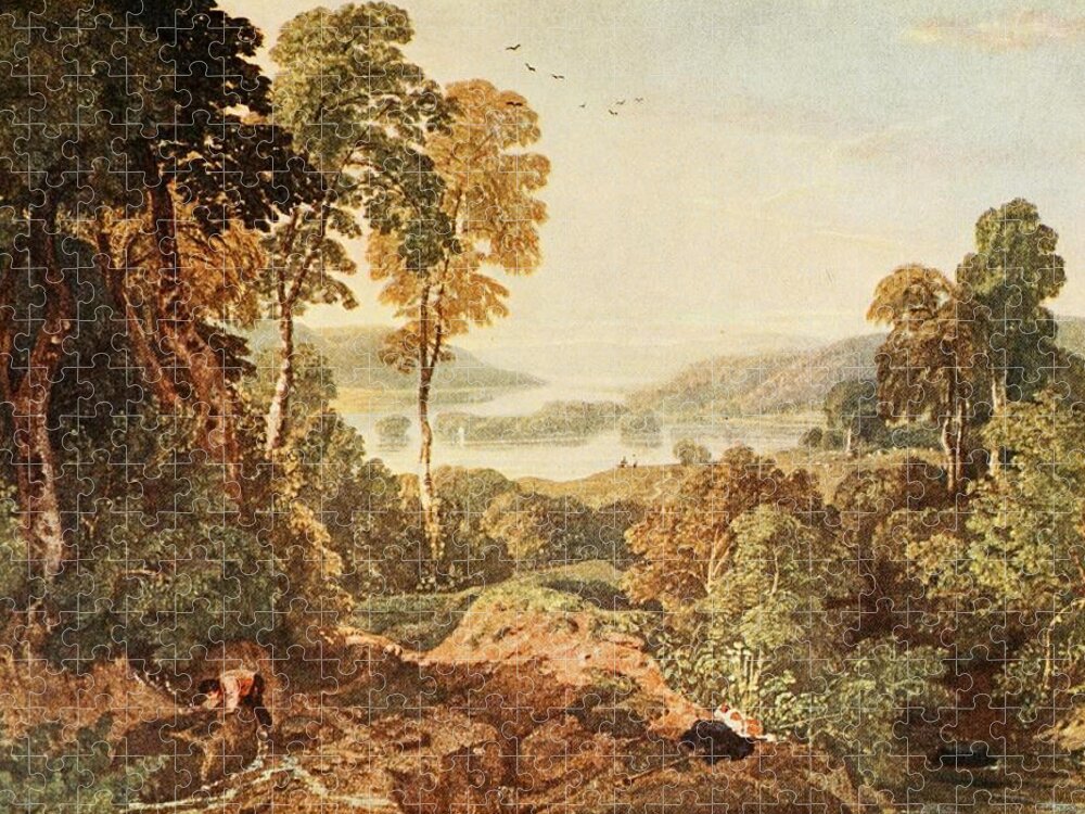 European Jigsaw Puzzle featuring the painting Windermere by William Havell