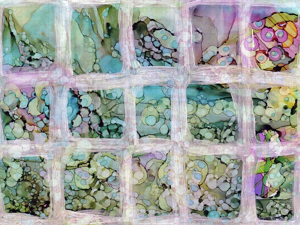 Alcohol Inks Jigsaw Puzzle featuring the painting Windows3 by Winona's Sunshyne