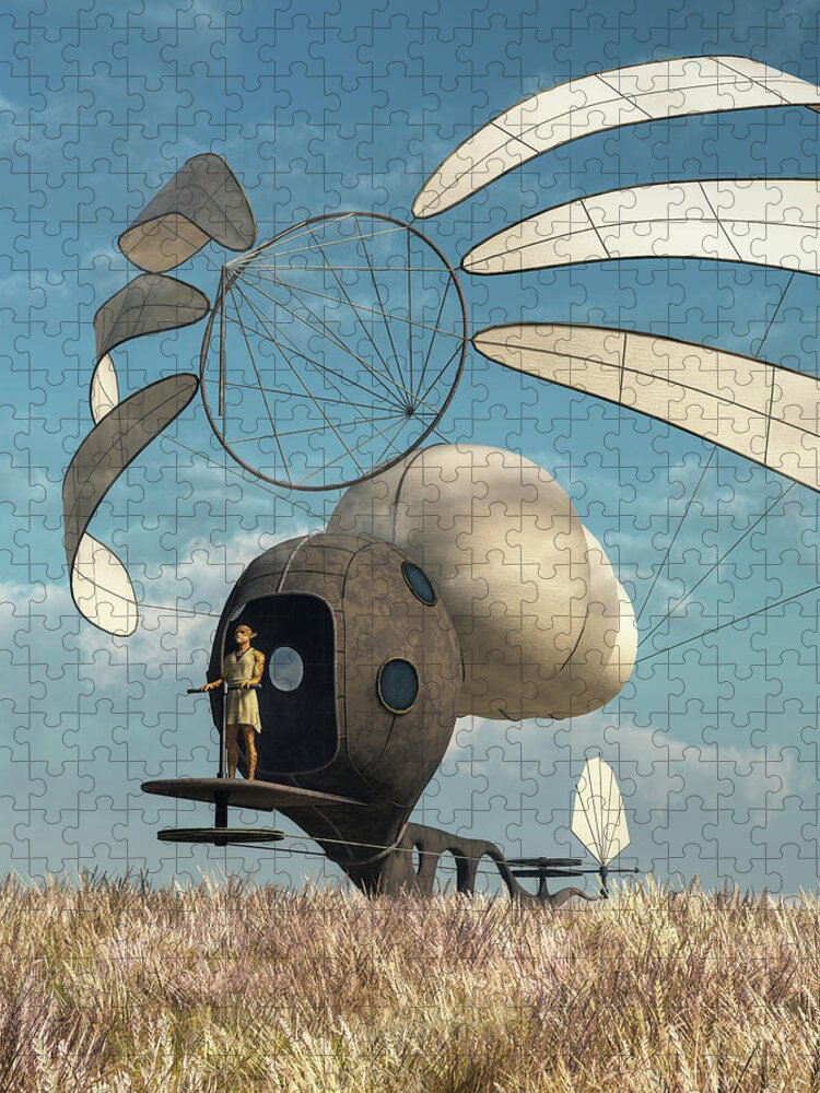 Windskmmer Jigsaw Puzzle featuring the digital art Windskimmer by Daniel Eskridge