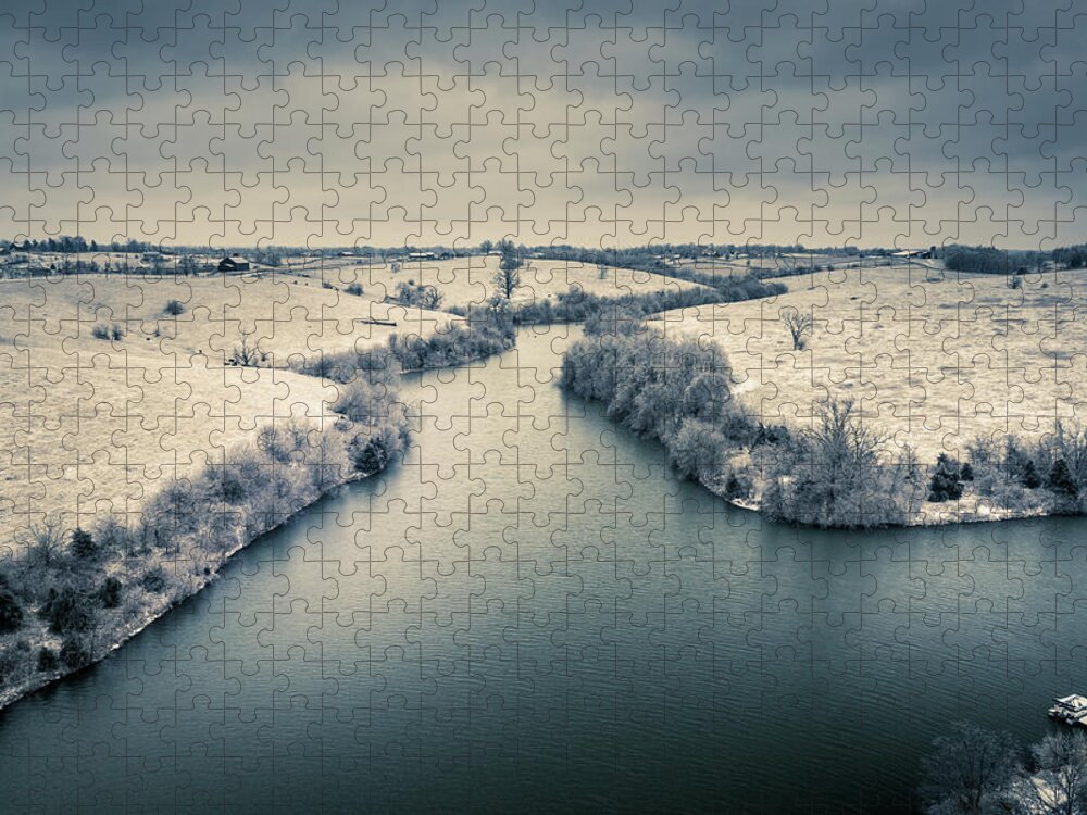 America Jigsaw Puzzle featuring the photograph Winter countryside by Alexey Stiop