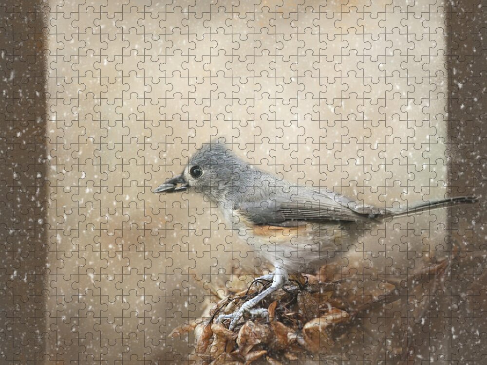 Backyard Birds Jigsaw Puzzle featuring the photograph Winter Gathering by Jai Johnson