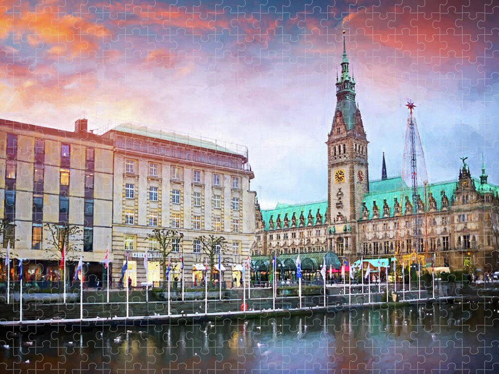 Hamburg Jigsaw Puzzle featuring the photograph Winter in Hamburg Germany by Carol Japp