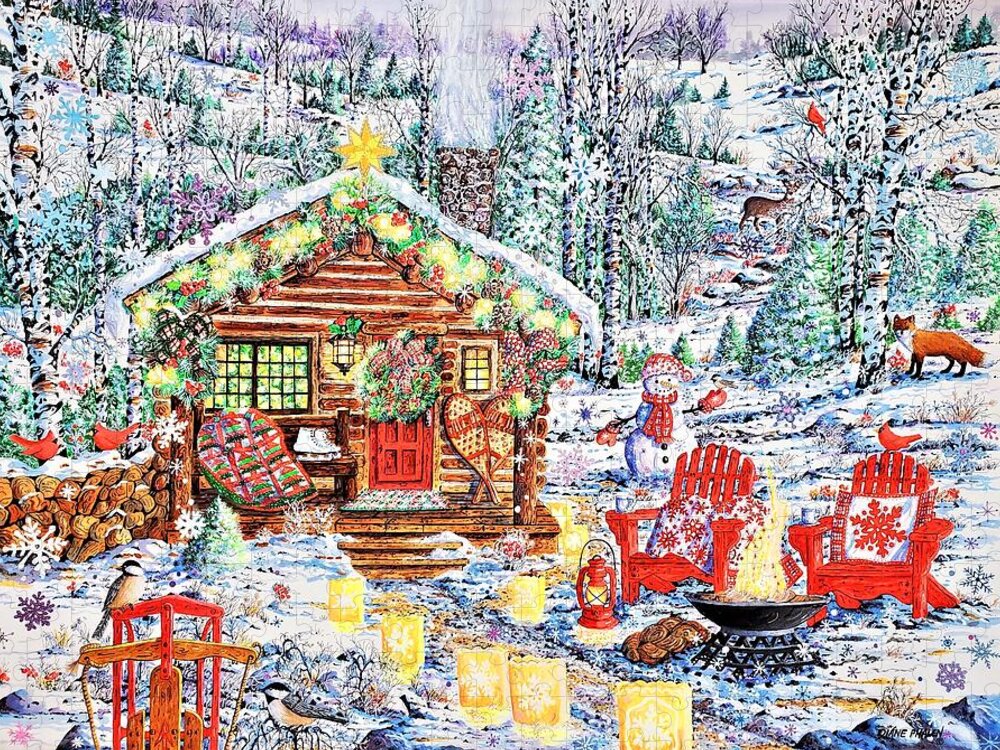 Winter Jigsaw Puzzle featuring the painting Christmas Season of Joy by Diane Phalen