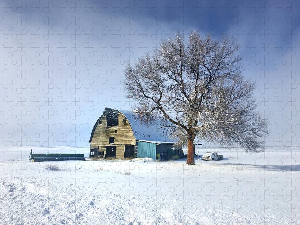 Winter Jigsaw Puzzle featuring the photograph Winter on the Farm by Jerry Abbott