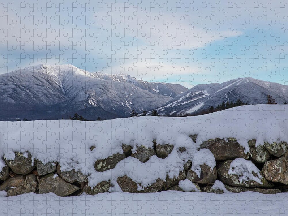 Winter Jigsaw Puzzle featuring the photograph Winter Stone Wall Sugar Hill View by Chris Whiton
