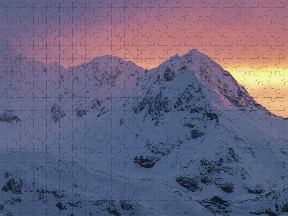 Sunset Jigsaw Puzzle featuring the photograph Winterland by Tor-Ivar Naess