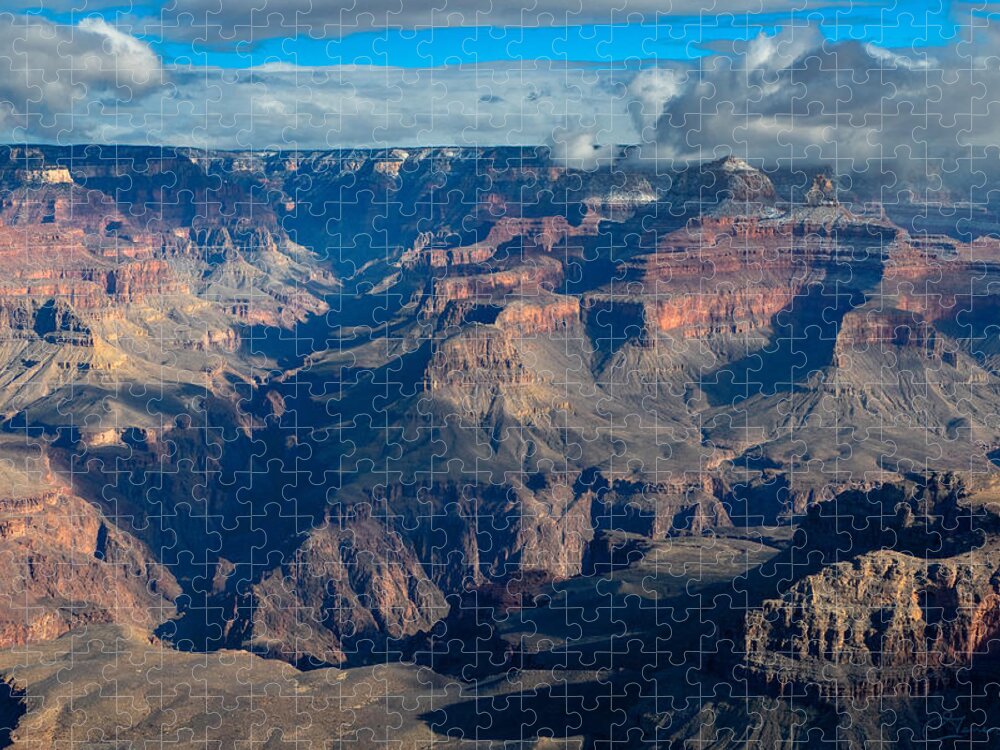 Wispy Clouds Grand Canyon Arizona Landscape Fstop101 Jigsaw Puzzle featuring the photograph Wispy Clouds over the Grand Canyon by Geno Lee