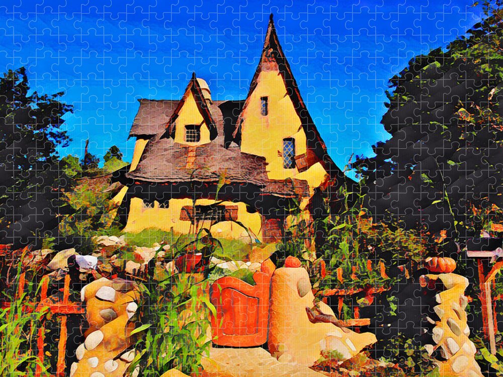 Color Jigsaw Puzzle featuring the painting Witch's House of Beverly Hills by Eyes Of CC