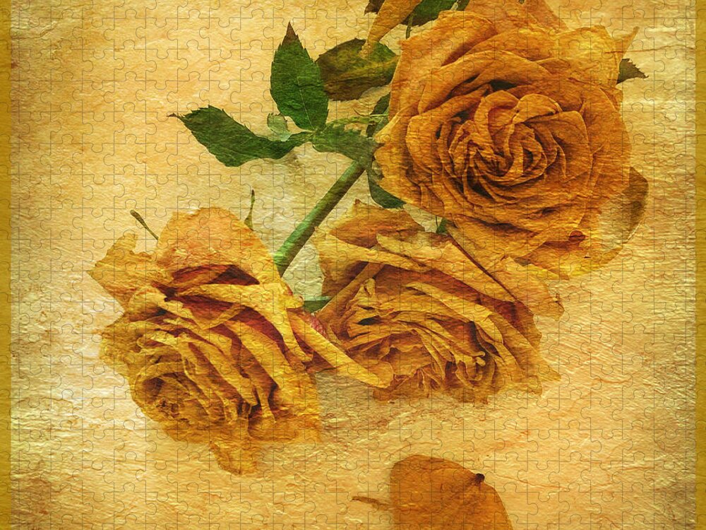 Flowers Jigsaw Puzzle featuring the photograph Withering Roses by Barbara Zahno