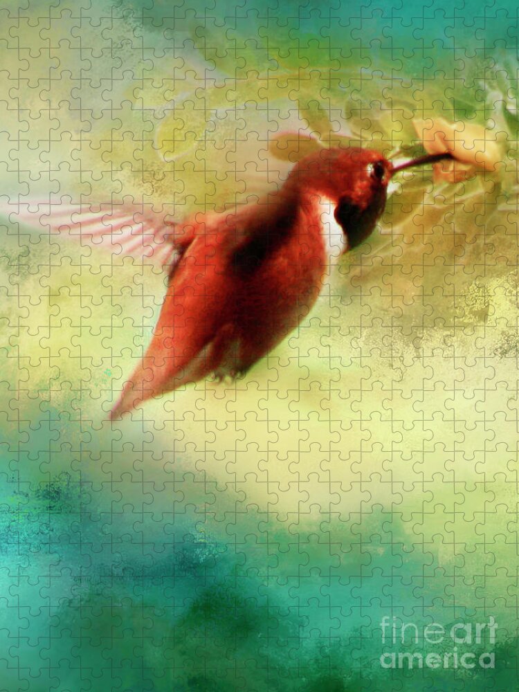 Hummingbird Jigsaw Puzzle featuring the photograph Within An Instant by Janie Johnson