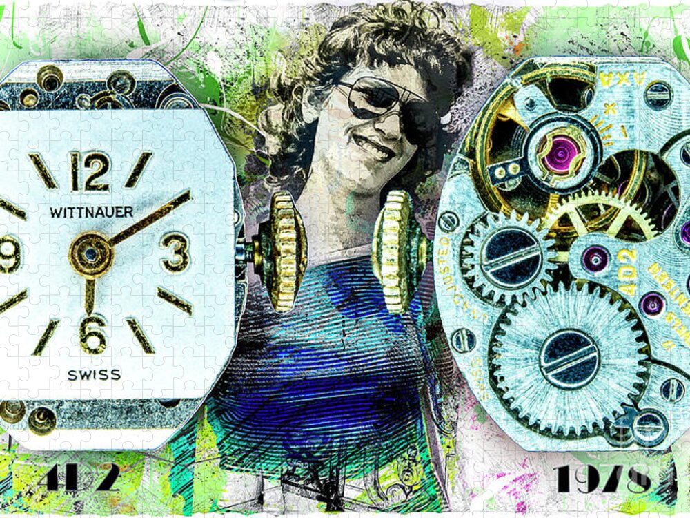 Elgin Jigsaw Puzzle featuring the digital art Wittnauer 4d2 Ladies Wrist Watch 17 Jewel by Anthony Ellis