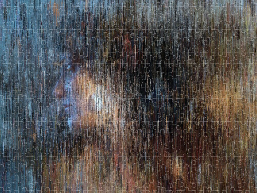 Impressionist Jigsaw Puzzle featuring the painting Woman Portrait in Blue Tones by Alex Mir