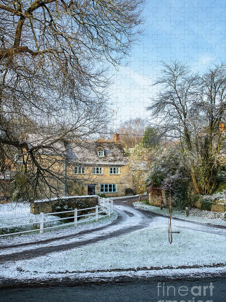 Wootton Jigsaw Puzzle featuring the photograph Wootton Oxfordshire in the Snow by Tim Gainey