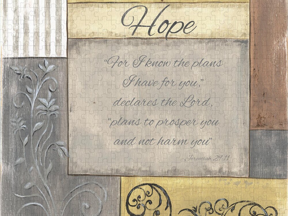 Hope Jigsaw Puzzle featuring the painting Words to Live By 2, Hope by Debbie DeWitt