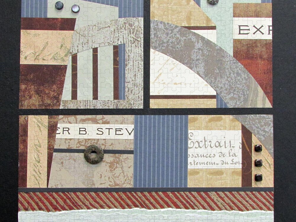 Mixed-media Jigsaw Puzzle featuring the mixed media Writings on the Wall by MaryJo Clark