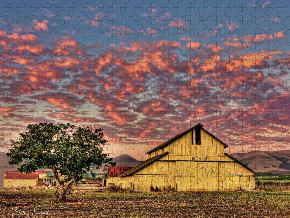 Yellow Barn Jigsaw Puzzle featuring the photograph Yellow Barn by Beth Sargent