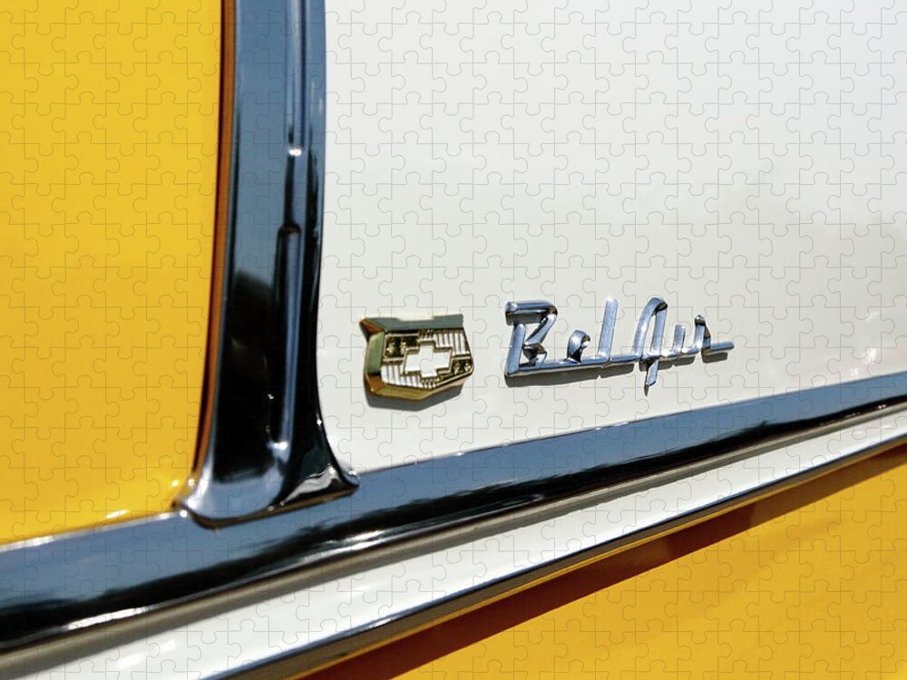 Chevy Bel Air Jigsaw Puzzle featuring the photograph Yellow Bel by Lens Art Photography By Larry Trager