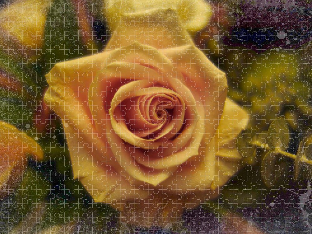 Rose Jigsaw Puzzle featuring the digital art Yellow Rose PhotoArt by Russel Considine