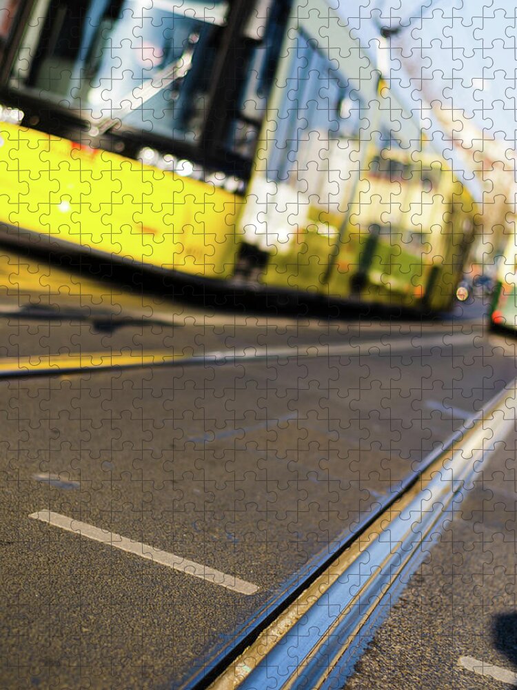 Tram Jigsaw Puzzle featuring the photograph Yellow Tram by Gavin Lewis