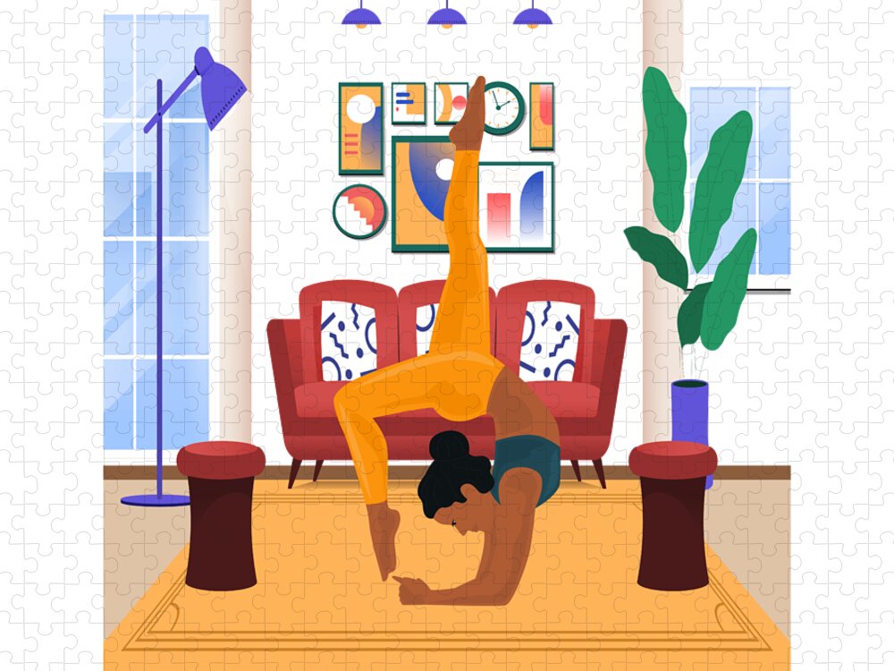 Yoga illustration print, yoga girl print, boho yoga wall art, yoga