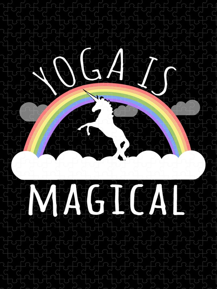 Funny Jigsaw Puzzle featuring the digital art Yoga Is Magical by Flippin Sweet Gear