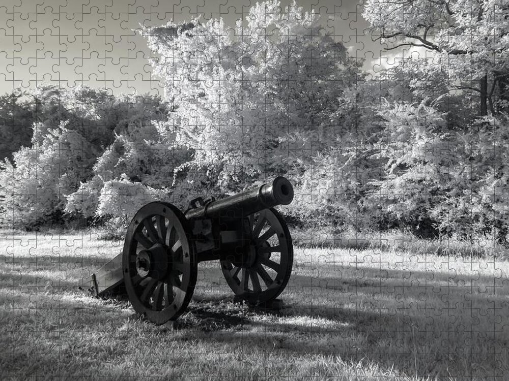 Cannons Jigsaw Puzzle featuring the photograph Yorktown Cannon Infrared by Liza Eckardt