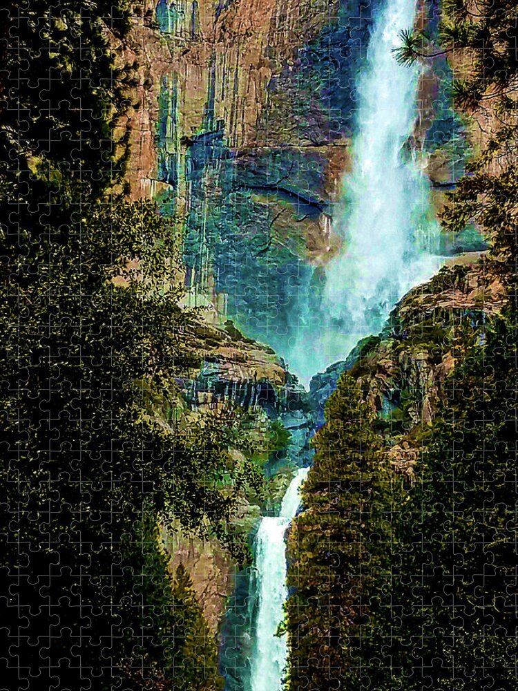 Yosemite Falls Jigsaw Puzzle featuring the photograph Yosemite Falls by Phyllis Spoor